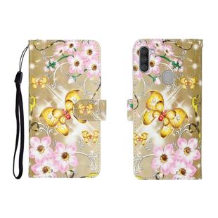 For OPPO A11 3D Colored Drawing Horizontal Flip Leather Case with Holder & Card Slot & Wallet(Golden Butterfly)