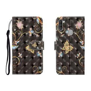 For OPPO A11 3D Colored Drawing Horizontal Flip Leather Case with Holder & Card Slot & Wallet(Black Butterfly)