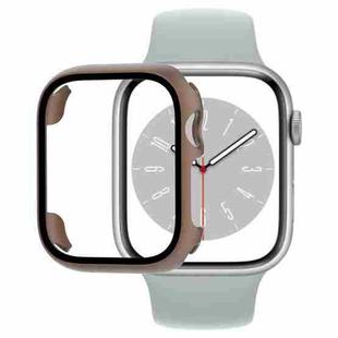 Tempered Glass Film PC Watch Case For Apple Watch Series 9 / 8 / 7 45mm(Brown)