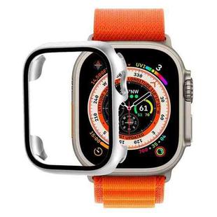 Tempered Glass Film PC Watch Case For Apple Watch Ultra 49mm(Silver)