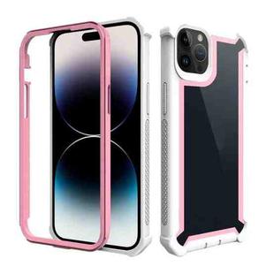 For iPhone 14 Pro Max Shockproof Space Phone Case (Pink White)