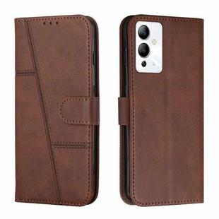 For Infinix Note 12i Stitching Calf Texture Buckle Leather Phone Case(Brown)
