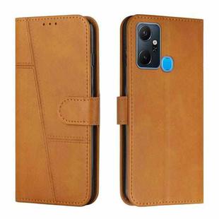 For Infinix Smart 6 Plus Stitching Calf Texture Buckle Leather Phone Case(Yellow)
