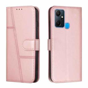 For Infinix Smart 6 Plus Stitching Calf Texture Buckle Leather Phone Case(Pink)