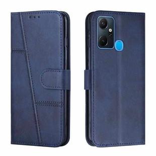 For Infinix Smart 6 Plus Stitching Calf Texture Buckle Leather Phone Case(Blue)