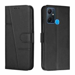 For Infinix Smart 6 Plus Stitching Calf Texture Buckle Leather Phone Case(Black)