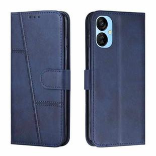 For Tecno Spark 9 Pro Stitching Calf Texture Buckle Leather Phone Case(Blue)