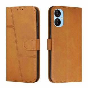 For Tecno Spark 9T Stitching Calf Texture Buckle Leather Phone Case(Yellow)