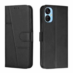For Tecno Spark 9T Stitching Calf Texture Buckle Leather Phone Case(Black)