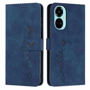 For Tecno Camon 19 Skin Feel Heart Pattern Leather Phone Case(Blue)