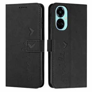 For Tecno Camon 19 Skin Feel Heart Pattern Leather Phone Case(Black)