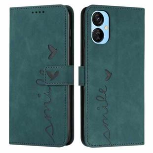 For Tecno Camon 19 Neo Skin Feel Heart Pattern Leather Phone Case(Green)