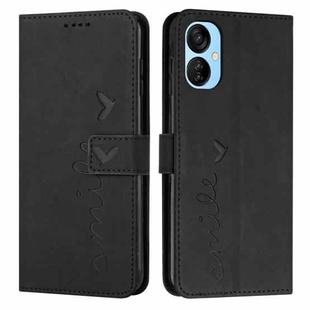 For Tecno Spark 9 Pro Skin Feel Heart Pattern Leather Phone Case(Black)