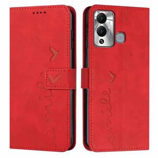 For Infinix Hot 12 Play Skin Feel Heart Pattern Leather Phone Case(Red)