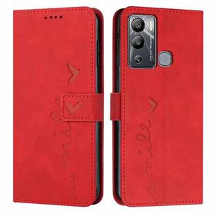 For Infinix Hot 12i Skin Feel Heart Pattern Leather Phone Case(Red)