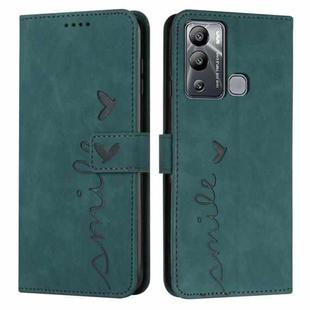 For Infinix Hot 12i Skin Feel Heart Pattern Leather Phone Case(Green)