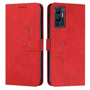 For Infinix Hot 12 Skin Feel Heart Pattern Leather Phone Case(Red)