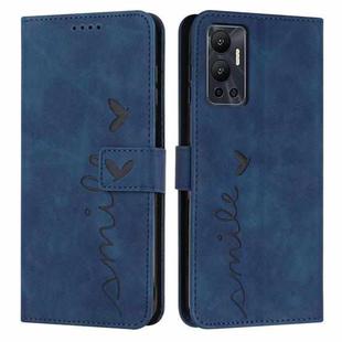 For Infinix Hot 12 Skin Feel Heart Pattern Leather Phone Case(Blue)