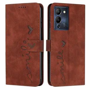 For Infinix Note 12 G96 Skin Feel Heart Pattern Leather Phone Case(Brown)