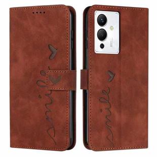 For Infinix Note 12/12 Pro Skin Feel Heart Pattern Leather Phone Case(Brown)
