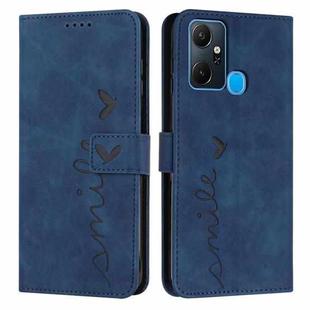 For Infinix Smart 6 Plus India Skin Feel Heart Pattern Leather Phone Case(Blue)