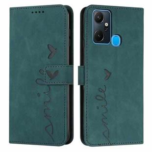 For Infinix Smart 6 Plus India Skin Feel Heart Pattern Leather Phone Case(Green)