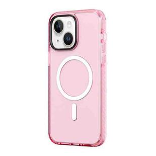 For iPhone 14 Plus ROCK Double-layer Armor Shield MagSafe Magnetic Phone Case (Pink)