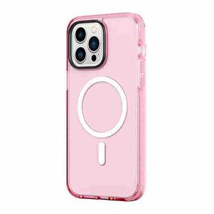 For iPhone 14 Pro ROCK Double-layer Armor Shield MagSafe Magnetic Phone Case(Pink)