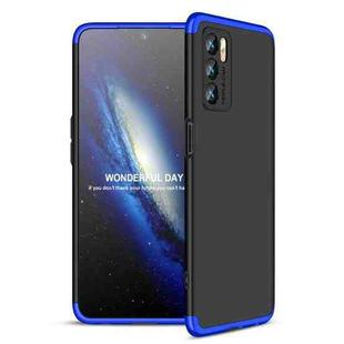 For OPPO A16 GKK Three Stage Splicing Full Coverage PC Phone Case(Black Blue)