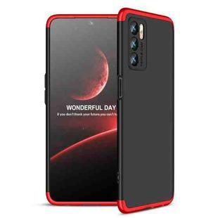 For OPPO A16 GKK Three Stage Splicing Full Coverage PC Phone Case(Black Red)