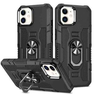 For iPhone 11 Ring Holder Armor Hybrid Phone Case (Black)