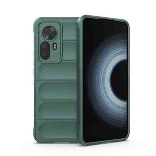 For Xiaomi Redmi K50 Ultra / Xiaomi 12T Magic Shield TPU + Flannel Phone Case(Dark Green)