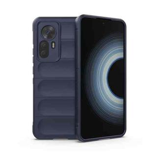 For Xiaomi Redmi K50 Ultra / Xiaomi 12T Magic Shield TPU + Flannel Phone Case(Dark Blue)