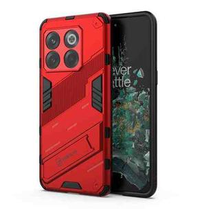 For OnePlus 10T 5G Punk Armor PC + TPU Phone Case with Holder(Red)