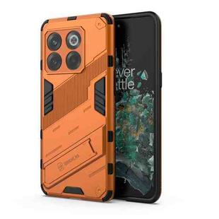 For OnePlus 10T 5G Punk Armor PC + TPU Phone Case with Holder(Orange)