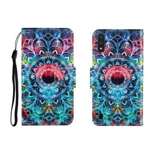 For Galaxy A01 Colored Drawing Horizontal Flip Leather Case with Holder & Card Slot & Wallet(Mandala)