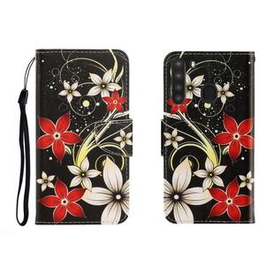 For Galaxy A21 Colored Drawing Horizontal Flip Leather Case with Holder & Card Slot & Wallet(Safflower)