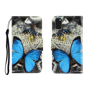For Galaxy A41 Colored Drawing Horizontal Flip Leather Case with Holder & Card Slot & Wallet(A Butterfly)