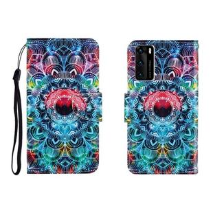 For Huawei P40 Colored Drawing Horizontal Flip Leather Case with Holder & Card Slot & Wallet(Mandala)