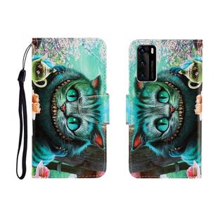 For Huawei P40 Colored Drawing Horizontal Flip Leather Case with Holder & Card Slot & Wallet(Green Eyes)