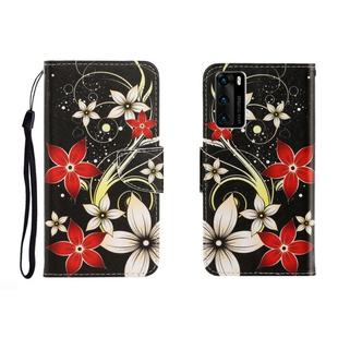 For Huawei P40 Colored Drawing Horizontal Flip Leather Case with Holder & Card Slot & Wallet(Safflower)