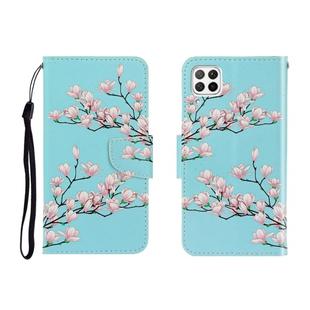 For Huawei P40 Lite Colored Drawing Horizontal Flip Leather Case with Holder & Card Slot & Wallet(Magnolia)