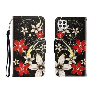 For Huawei P40 Lite Colored Drawing Horizontal Flip Leather Case with Holder & Card Slot & Wallet(Safflower)