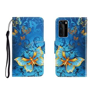 For Huawei P40 Pro Colored Drawing Horizontal Flip Leather Case with Holder & Card Slot & Wallet(Jade Butterfly)
