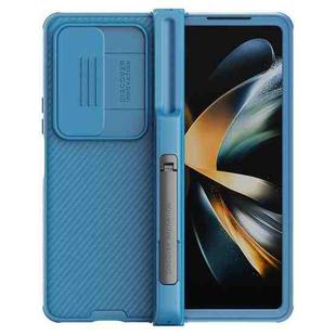 For Samsung Galaxy Z Fold4 5G NILLKIN Black Mirror Pro Series Camshield PC Phone Case with Pen Slot, Set Version(Blue)