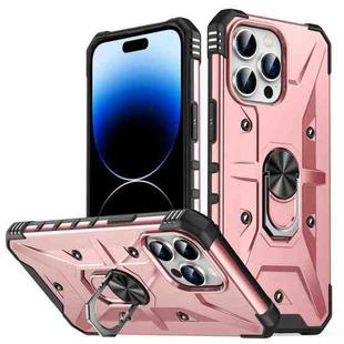 For iPhone 14 Pro Ring Holder Phone Case(Rose Gold)