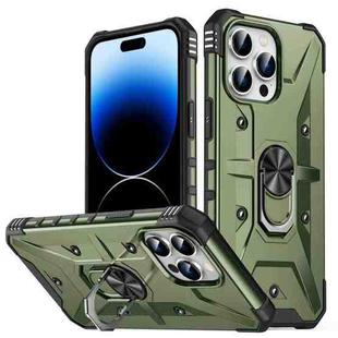 For iPhone 14 Pro Ring Holder Phone Case(Army Green)