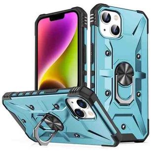 For iPhone 14 Plus Ring Holder Phone Case (Light Blue)