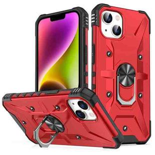 For iPhone 14 Plus Ring Holder Phone Case (Red)