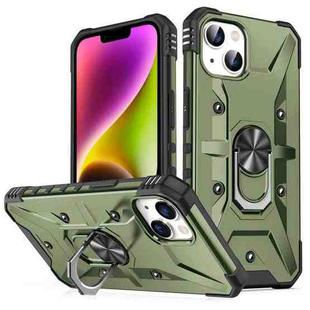 For iPhone 14 Plus Ring Holder Phone Case (Army Green)